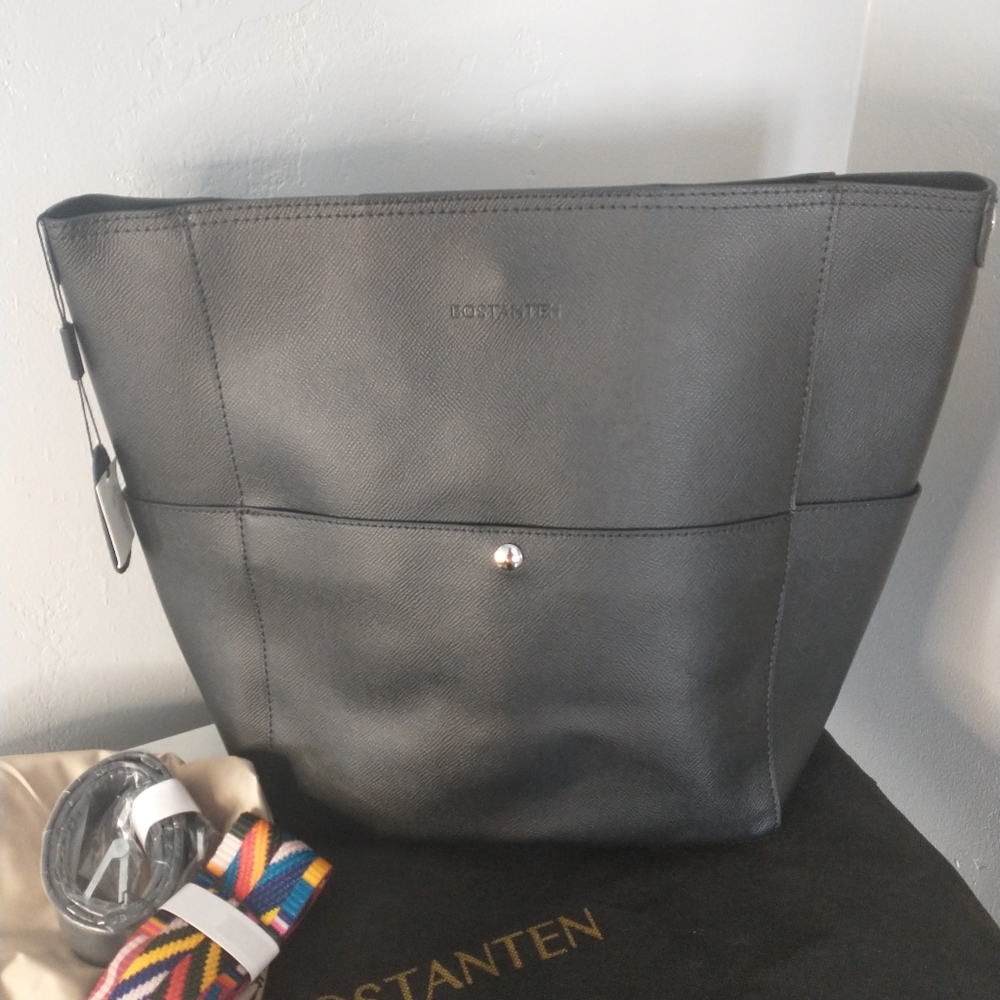 NWT Bostanten women's Leather  Bucket Bag Purse Aztec Strap - Picture 2 of 10